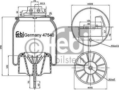 Febi 47540 кожух пневматической рессоры на IVECO Stralis