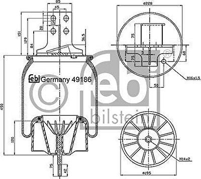 Febi 49186 кожух пневматической рессоры на IVECO Stralis