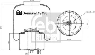 Febi 49198 кожух пневматической рессоры на VOLVO 9700