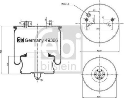 Febi 49366 кожух пневматической рессоры на VOLVO 8500