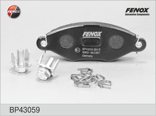 FENOX Колодки передние PEUGEOT 206/306 /Type Bosch /130.9x47.5/t=18mm (BP43059)