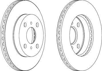 Ferodo DDF1084 тормозной диск на TOYOTA YARIS (SCP1_, NLP1_, NCP1_)