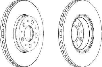 FERODO Диск тормозной передний вентилируемый VOLVO S60, S80, V70, XC70 (к-кт 2 шт., цена за 1 шт.) (DDF1163)