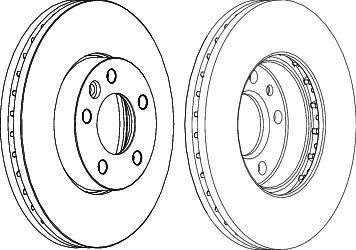 Ferodo DDF1253C-1 тормозной диск на VW TOUAREG (7LA, 7L6, 7L7)