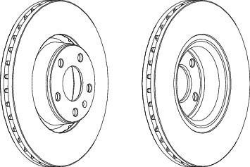 FERODO Диск тормозной AUDI A6/ALL ROAD 2.7-3.2 01-/A8 2.8-6.0 03-10 передний D=321мм (к-кт 2 шт., цена за 1 шт.) (DDF1277)