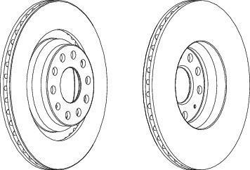 Ferodo DDF1503 Диск тормозной AUDI A3/SKODA SUPERB/VW GOLF VI/PASSAT задний D=310мм.