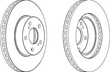FERODO Торм.диск пер.вент.[260x24] 5 отв.[min2] (DDF485)