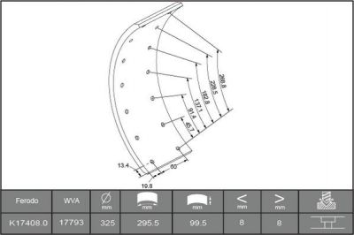 Ferodo K17408.0-F3653 комплект тормозных башмаков, барабанные тормоза на IVECO DAILY II фургон/универсал