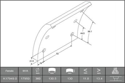 Ferodo K17949.0-F3672 комплект тормозных башмаков, барабанные тормоза на MERCEDES-BENZ ATEGO