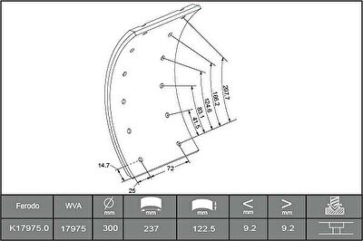 Ferodo K17975.0-F3549 комплект тормозных башмаков, барабанные тормоза на MERCEDES-BENZ T2/LN1 фургон/универсал