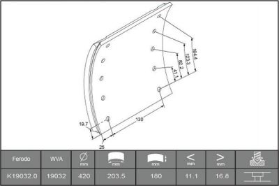 Ferodo K19032.0-F3744 комплект тормозных башмаков, барабанные тормоза на RENAULT TRUCKS Magnum