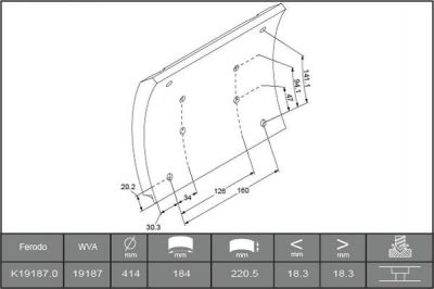 Ferodo K19187.0-F3664 комплект тормозных башмаков, барабанные тормоза на RENAULT TRUCKS Magnum