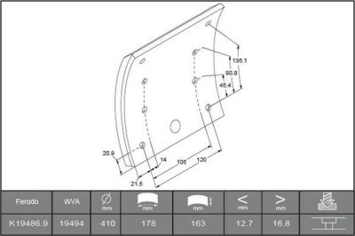 Ferodo K19486.9-F3672 комплект тормозных башмаков, барабанные тормоза на MERCEDES-BENZ SK