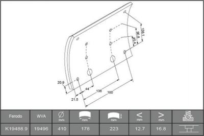 Ferodo K19488.0-F3744 комплект тормозных башмаков, барабанные тормоза на MERCEDES-BENZ AROCS