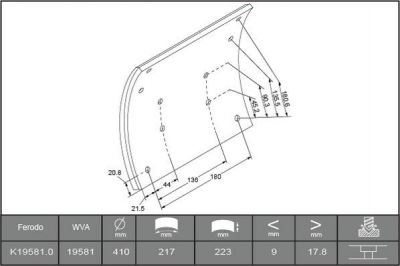 Ferodo K19581.0-F3539 комплект тормозных башмаков, барабанные тормоза на MERCEDES-BENZ O 305