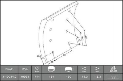 Ferodo K19934.0-F3664 комплект тормозных башмаков, барабанные тормоза на RENAULT TRUCKS Midliner