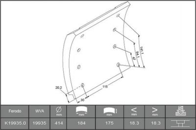 Ferodo K19935.0-F3543 комплект тормозных башмаков, барабанные тормоза на RENAULT TRUCKS Maxter