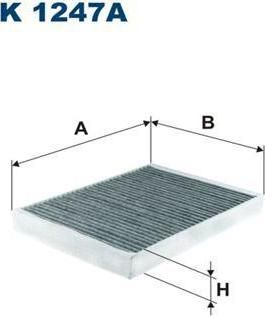 FILTRON Фильтр салонный (угольный) CITROEN C5/PEUGEOT 407 2004=> С АКТИВ.УГЛ (647946, K1247A)