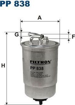 FILTRON Фильтр топливный VW дизель без обратки (191127401C, PP838)