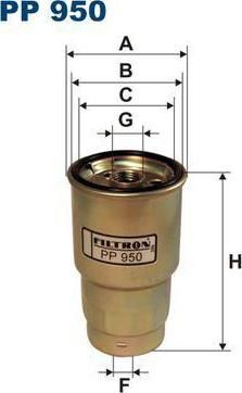 FILTRON Фильтр топливный TOYOTA AVENSIS (2339064450, PP950)