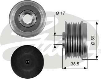 Gates OAP7063 механизм свободного хода генератора на MAZDA 6 Hatchback (GG)