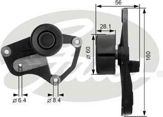 Gates T36021 паразитный / ведущий ролик, поликлиновой ремень на PEUGEOT 405 II Break (4E)