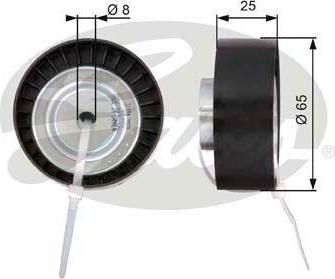 GATES Ролик обводной приводного ремня FIAT DUCATO/PEUGEOT BOXER/FORD TRANZIT 2.2D (1201178, T36124)