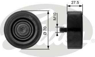 GATES Ролик обводной приводного ремня HYUNDAI/KIA 1.5/2.0/2.2 CRDi (T36206)