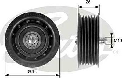 GATES Ролик обводной поликлинового ремня SUZUKI SX4 (1753079J50, T36261)