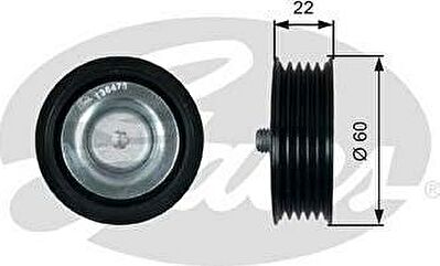 GATES Ролик ремня приводного HYUNDAI Accent, HYUNDAI Click (252872A000, T36473)