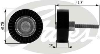 GATES Ролик приводного ремня VAG mot.1.4TFSI/1.6FSI 03-> (1J0145276, T38054)