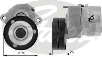 GATES Натяжитель приводного поликлинового ремня CHEVROLET (GM) Corsa, OPEL Astra (1340533, T38213)