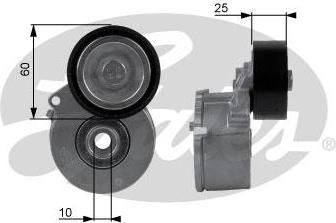 GATES Натяжитель приводного поликлинового ремня CITROEN Berlingo, CITROEN C4 (575174, T38236)