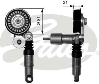 Gates T38306 натяжной ролик, поликлиновой ремень на SKODA SUPERB (3U4)