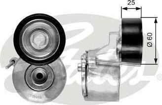 GATES Натяжитель приводного поликлинового ремня PEUGEOT PARTNER 1.4D/1.6D 01- (5751F3, T38458)
