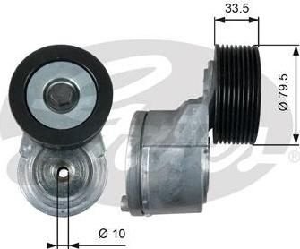 GATES Ролик натяжной, поликлиновой ремень (T38542)