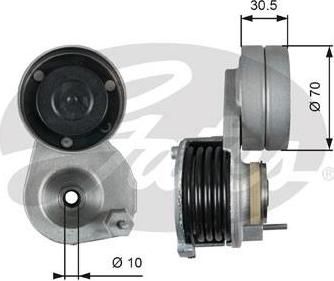GATES Ролик натяжной, поликлиновой ремень (T38664)