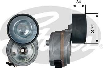 GATES Ролик приводного ремня MAN TGA 26.400 10.5D 04> 74x34x (T38694)