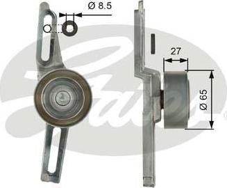 GATES Ролик натяжителя CITROEN Berlingo,Saxo,Xsara,ZX 1996-2008г/PEUGEOT 106,205,306,Partner 1991-2004г. (6453S5, T39101)