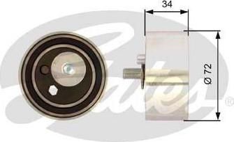 GATES Ролик натяжной ГРМ VAG 2,5TDI 97=> (059109243J, T41095)