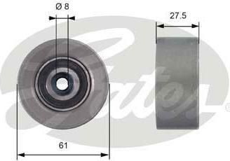 GATES Ролик обводной ремня ГРМ OPEL Zafira B 2005-2012 (5636978, T42151)