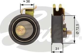 GATES Ролик ремня ГРМ AUDI A3/VW GOLF IV/BORA 1.8 (06B109243D, T43016)