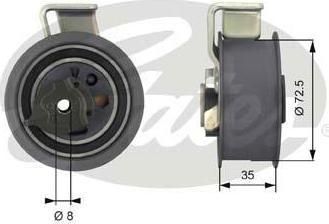 GATES Ролик-натяжитель, ремень ГРМ VW VW PASSAT (3B3) 1.9 TDI (045109243C, T43019)