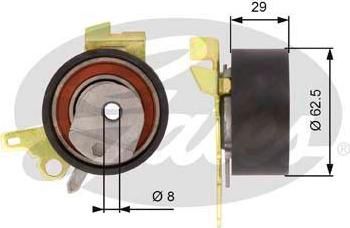 GATES Ролик натяжной ГРМ Peugeot 307 (082996, T43022)
