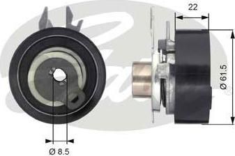GATES Ролик ремня ГРМ VW CADDY/POLO 1.4 (030109243L, T43061)