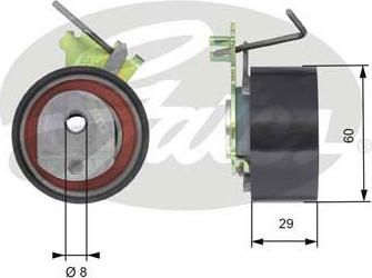 GATES Натяжитель ремня ГРМ Peugeot 307 (3A/C) 1.4 16V (0829A5, T43088)