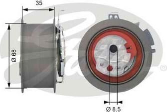GATES РОЛИК НАТЯЖНОЙ ГРМ AUDI/VW/SKODA 2.0TDI (03G109243, T43151)