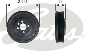 GATES ШКИВ КОЛЕНВАЛА AUDI Audi A4 (03G 105 243, TVD1001)