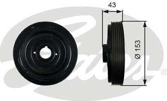 Gates TVD1005 ременный шкив, коленчатый вал на PEUGEOT 405 II Break (4E)