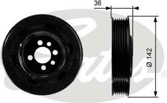 Gates TVD1009 ременный шкив, коленчатый вал на VW MULTIVAN V (7HM, 7HN, 7HF, 7EF, 7EM, 7EN)